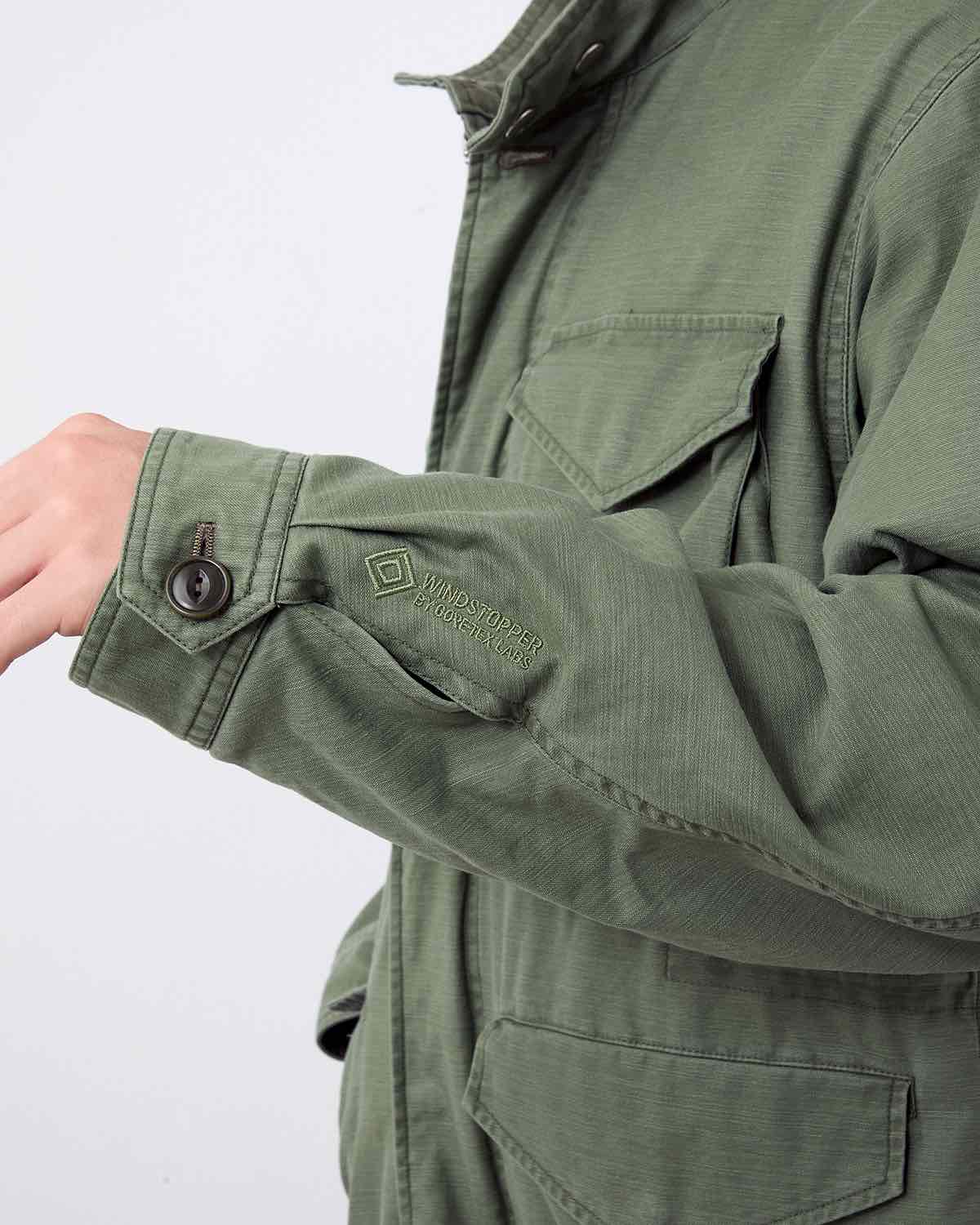 TROOPER JACKET COTTON BACKSATIN PIGMENT DYE WITH WINDSTOPPER®