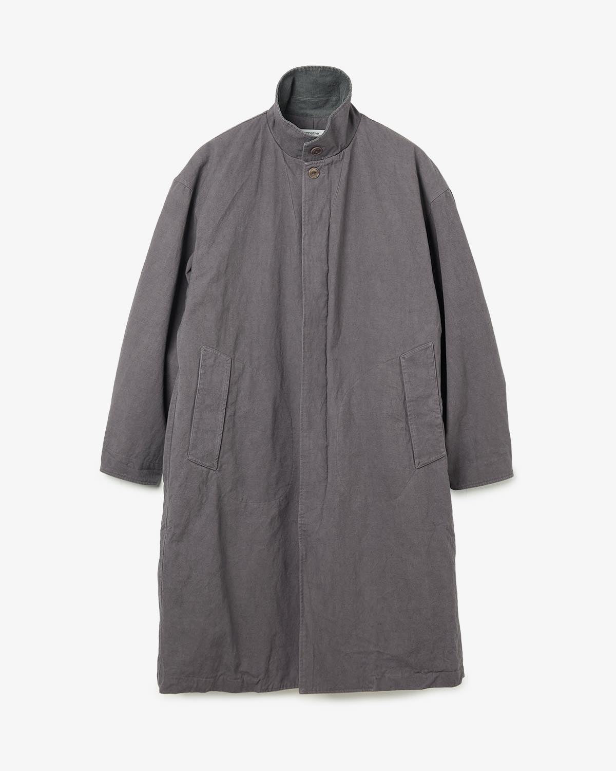 WANDERER LONG COAT C/Li CANVAS SULFUR DYE WITH WINDSTOPPER®