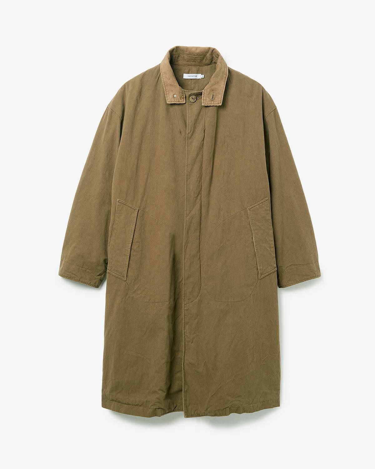 WANDERER LONG COAT C/Li CANVAS SULFUR DYE WITH WINDSTOPPER®