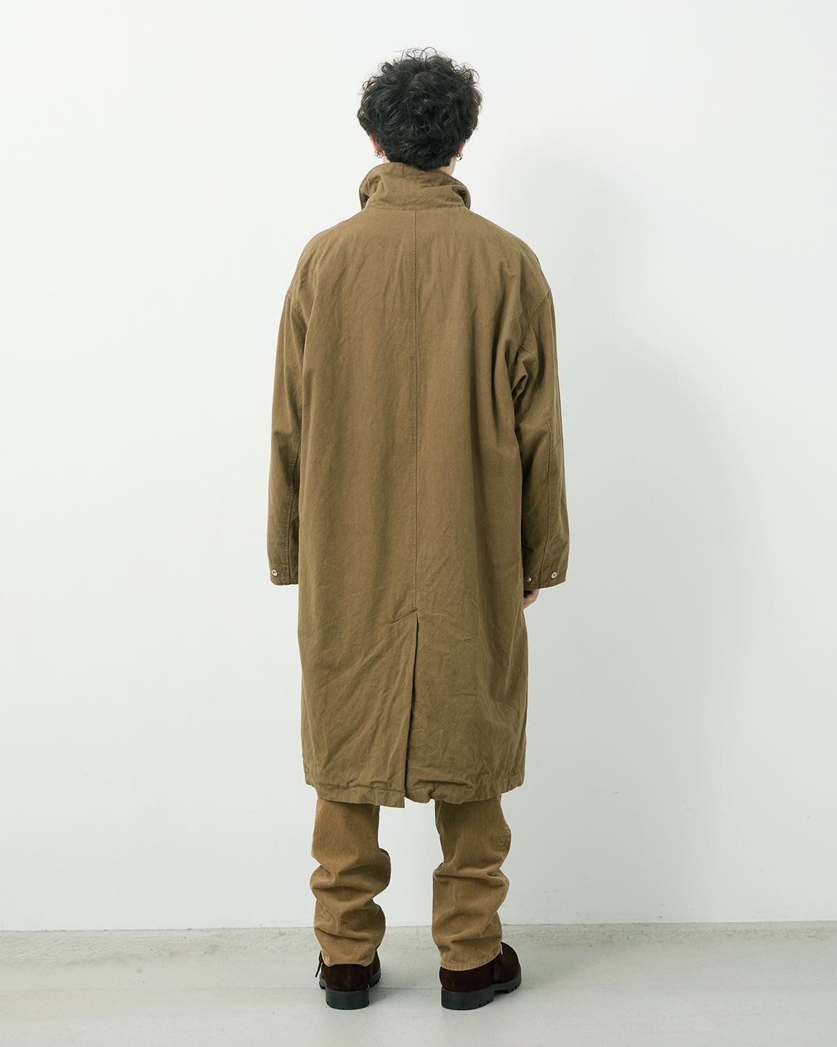 WANDERER LONG COAT C/Li CANVAS SULFUR DYE WITH WINDSTOPPER®