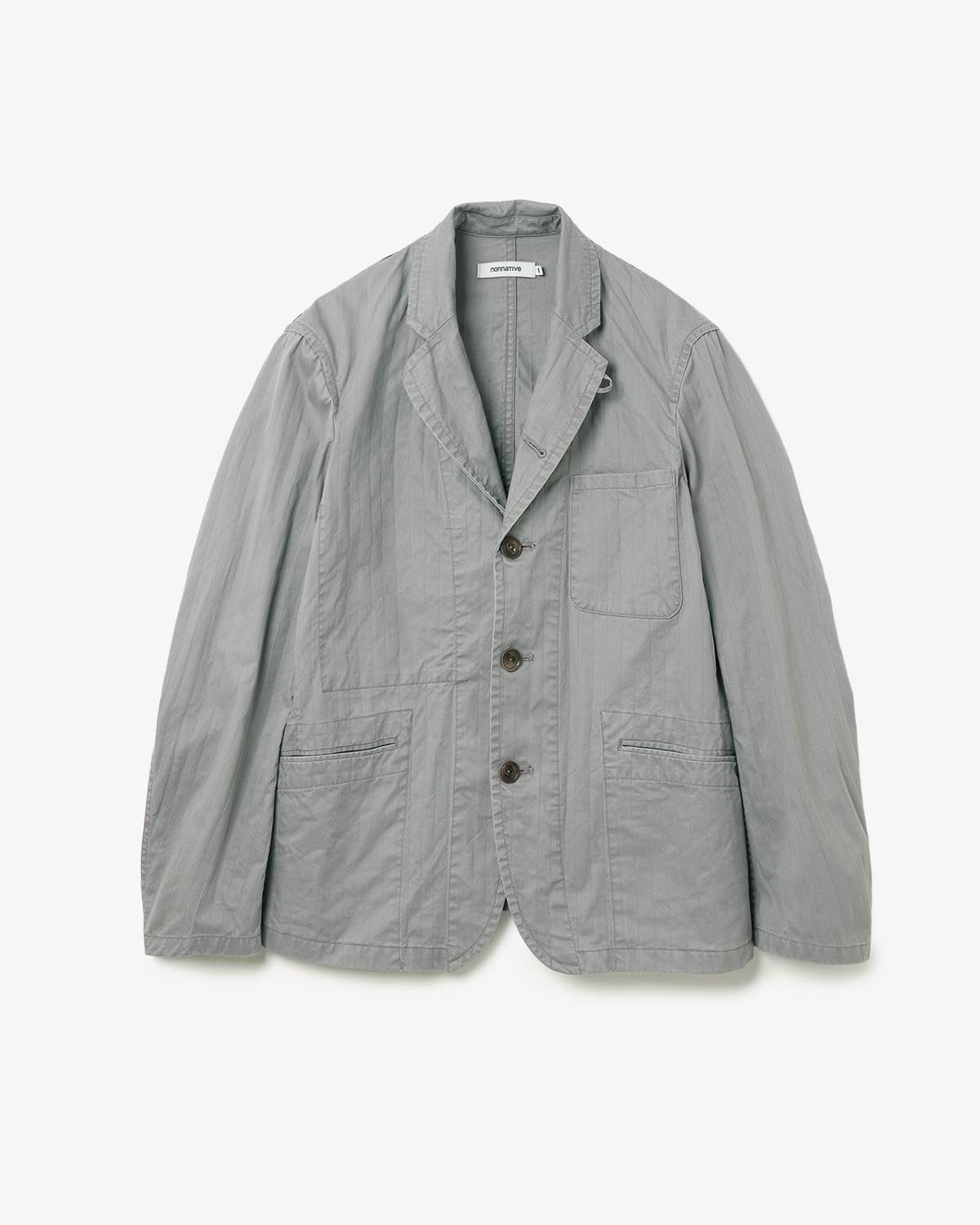 OFFICER 5B JACKET COTTON DOBBY STRIPE PIGMENT DYE