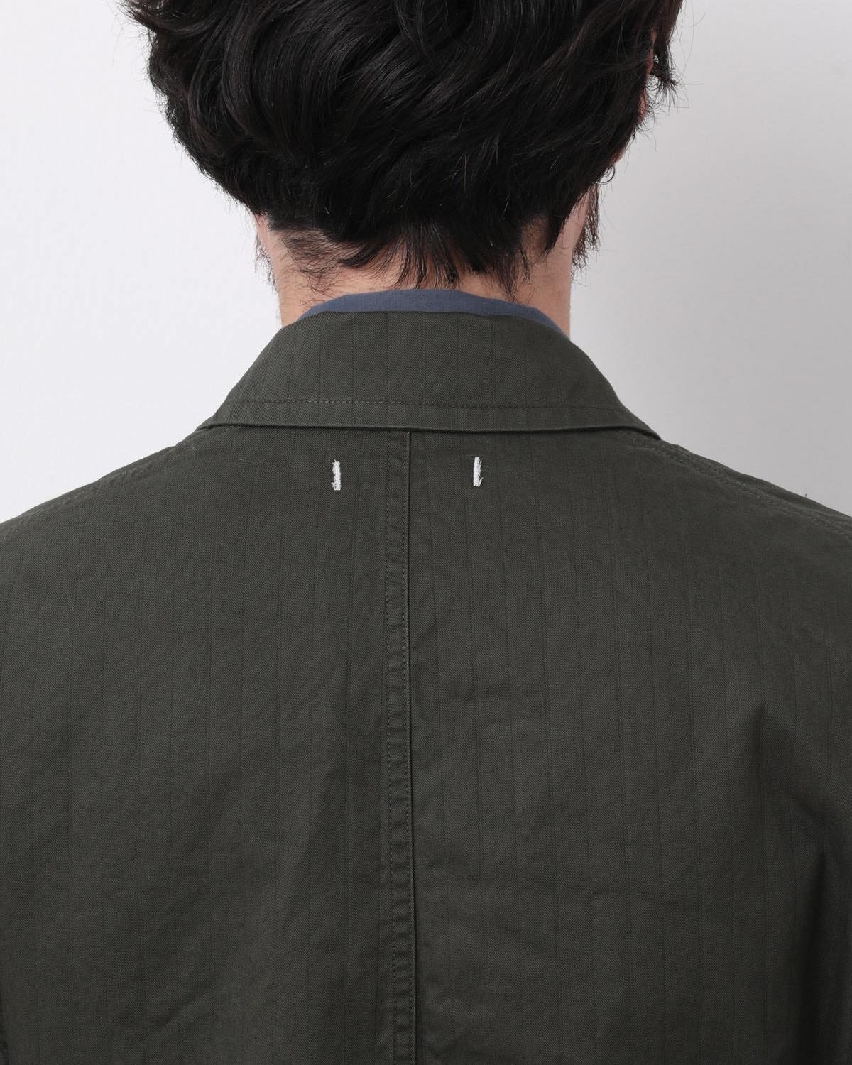 OFFICER 5B JACKET COTTON DOBBY STRIPE PIGMENT DYE