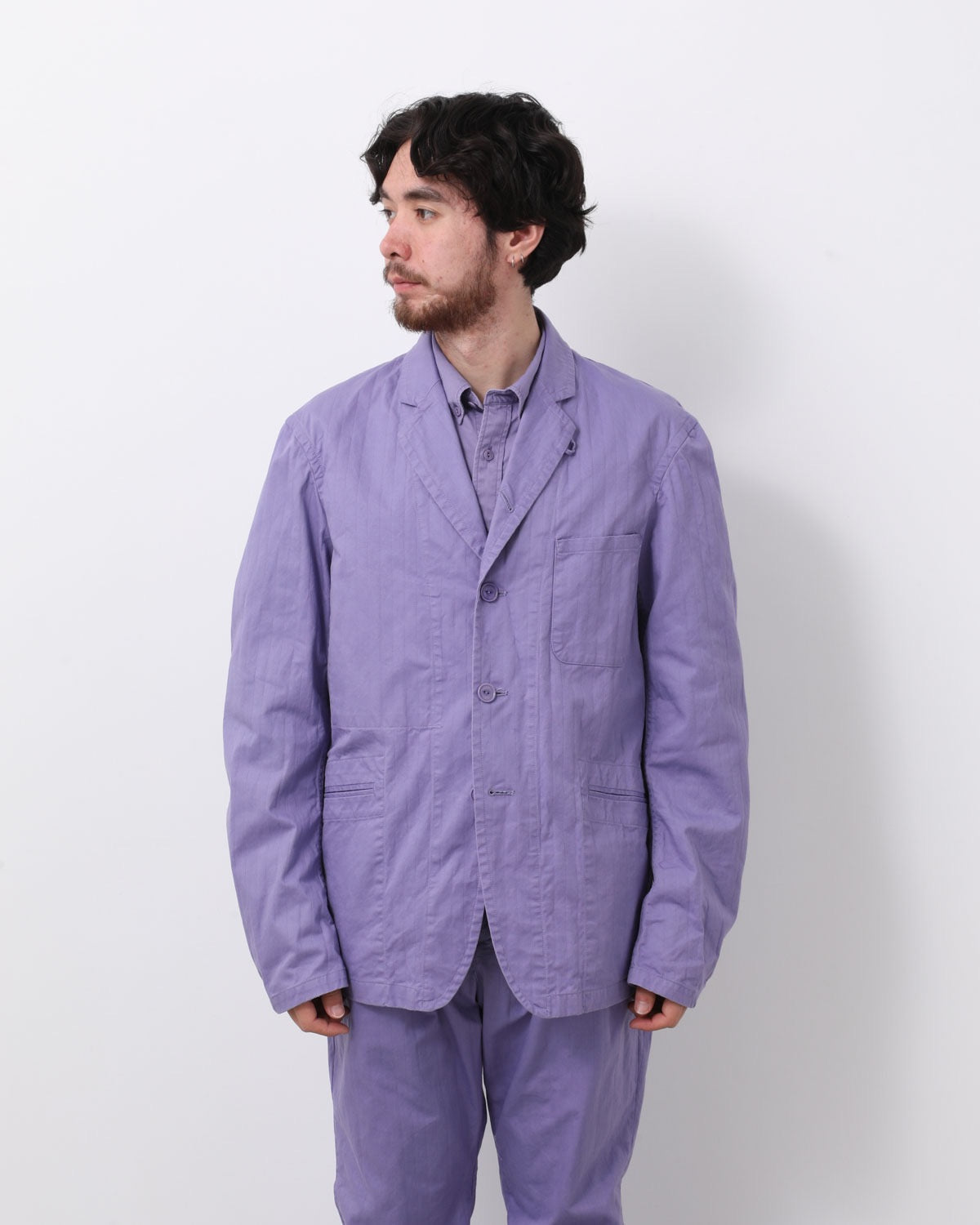 OFFICER 5B JACKET COTTON DOBBY STRIPE PIGMENT DYE