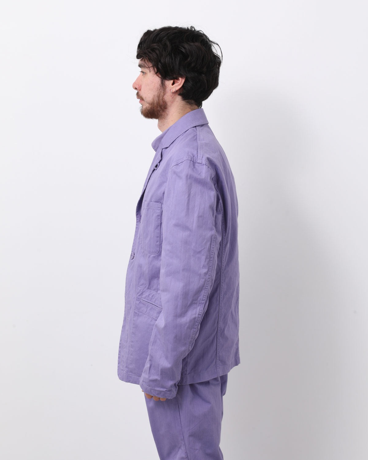 OFFICER 5B JACKET COTTON DOBBY STRIPE PIGMENT DYE