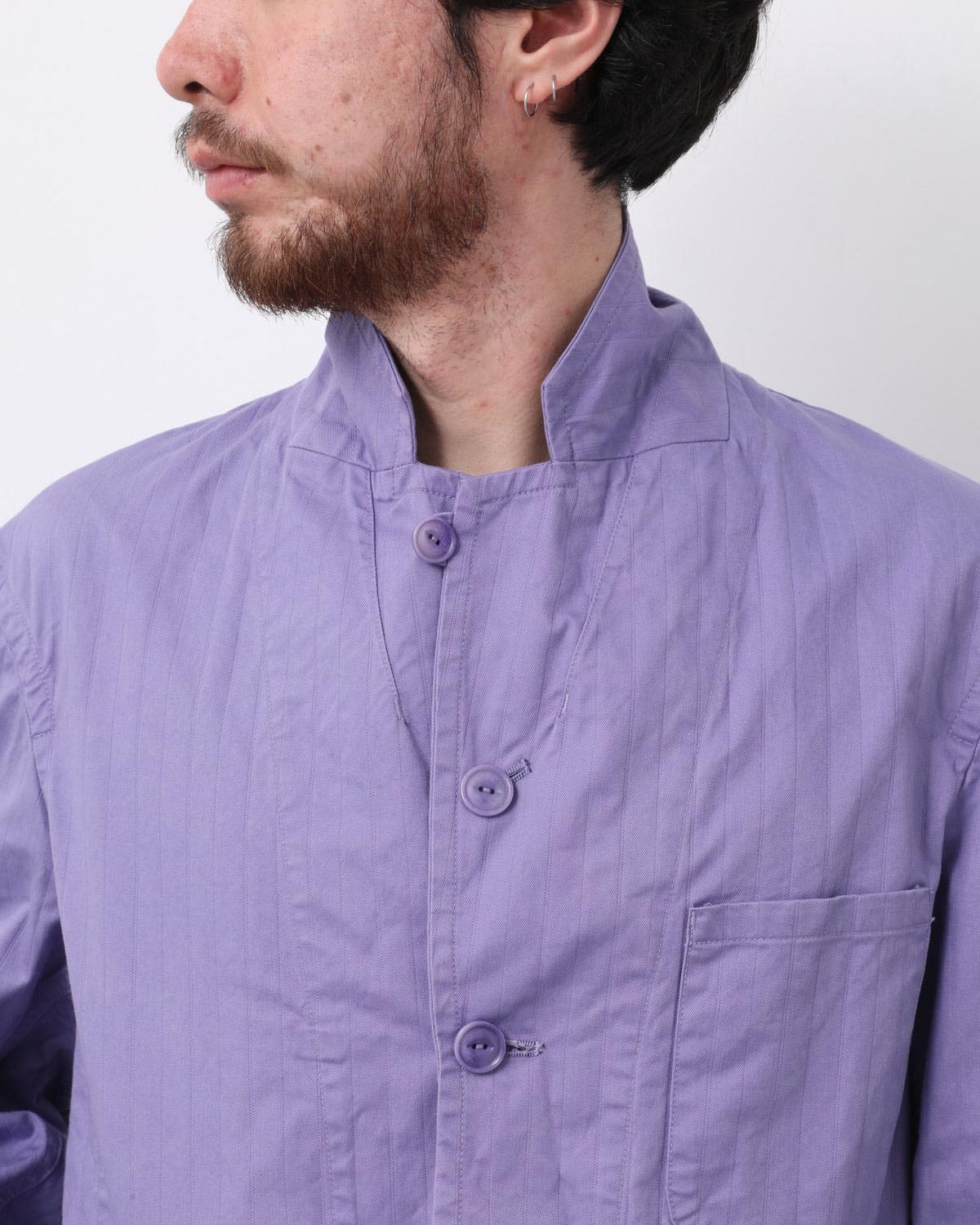 OFFICER 5B JACKET COTTON DOBBY STRIPE PIGMENT DYE