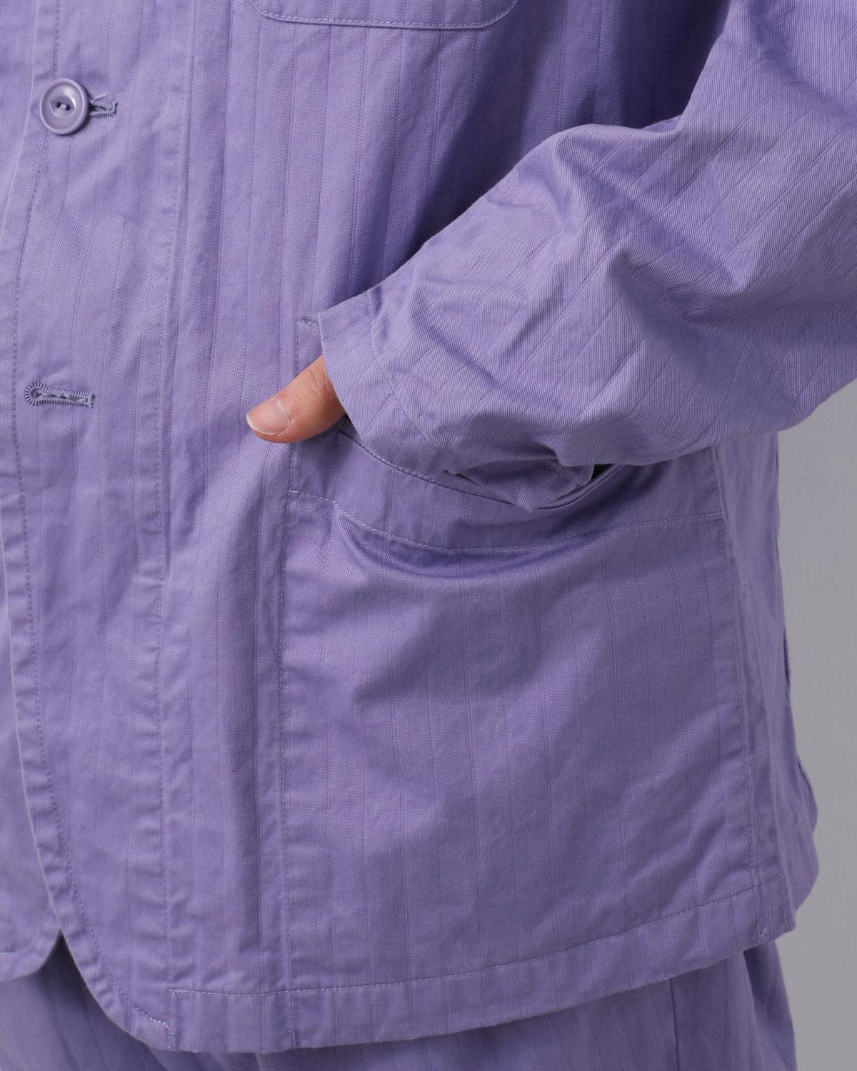 OFFICER 5B JACKET COTTON DOBBY STRIPE PIGMENT DYE