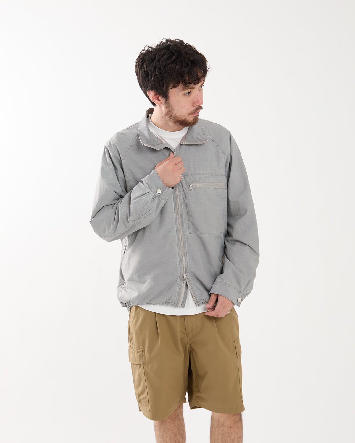 HIKER FULL ZIP JACKET NYLON RIPSTOP PIGMENT DYE WITH WINDSTOPPER®