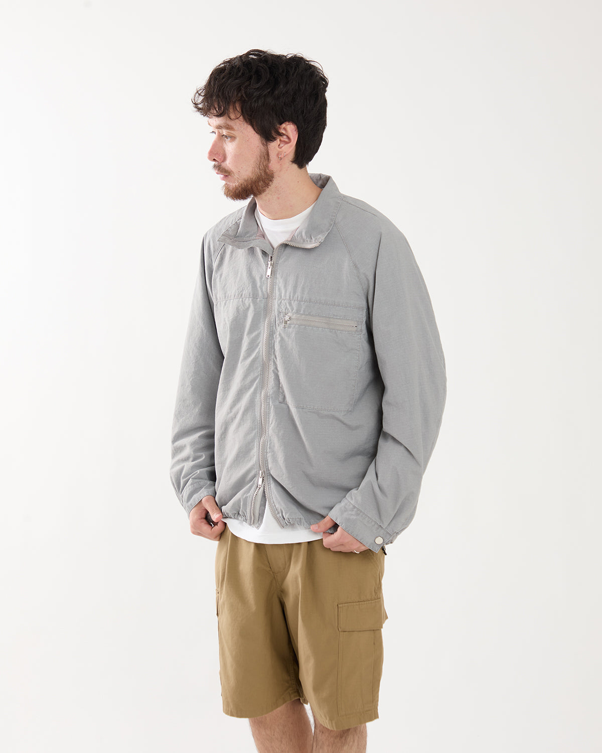 HIKER FULL ZIP JACKET NYLON RIPSTOP PIGMENT DYE WITH WINDSTOPPER®
