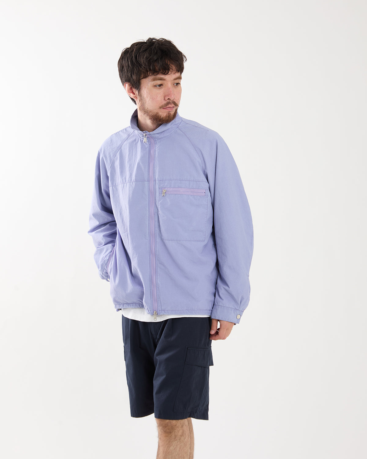 HIKER FULL ZIP JACKET NYLON RIPSTOP PIGMENT DYE WITH WINDSTOPPER®