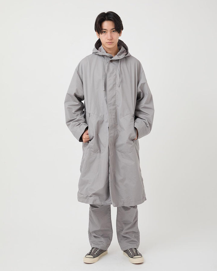 DWELLER HOODED COAT  C/N GABARDINE PIGMENT DYE WITH WINDSTOPPER®