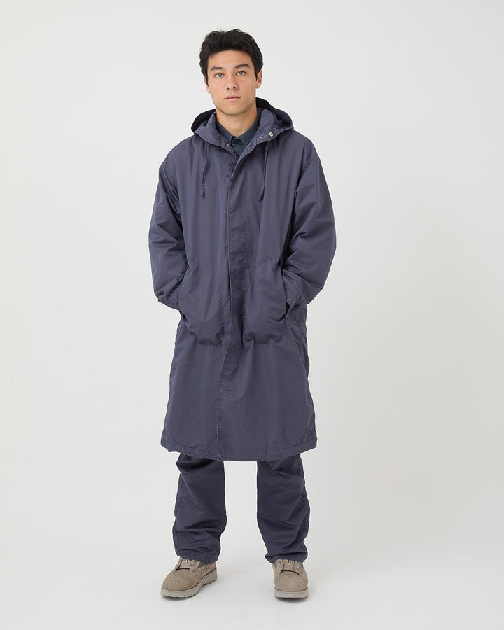 DWELLER HOODED COAT  C/N GABARDINE PIGMENT DYE WITH WINDSTOPPER®