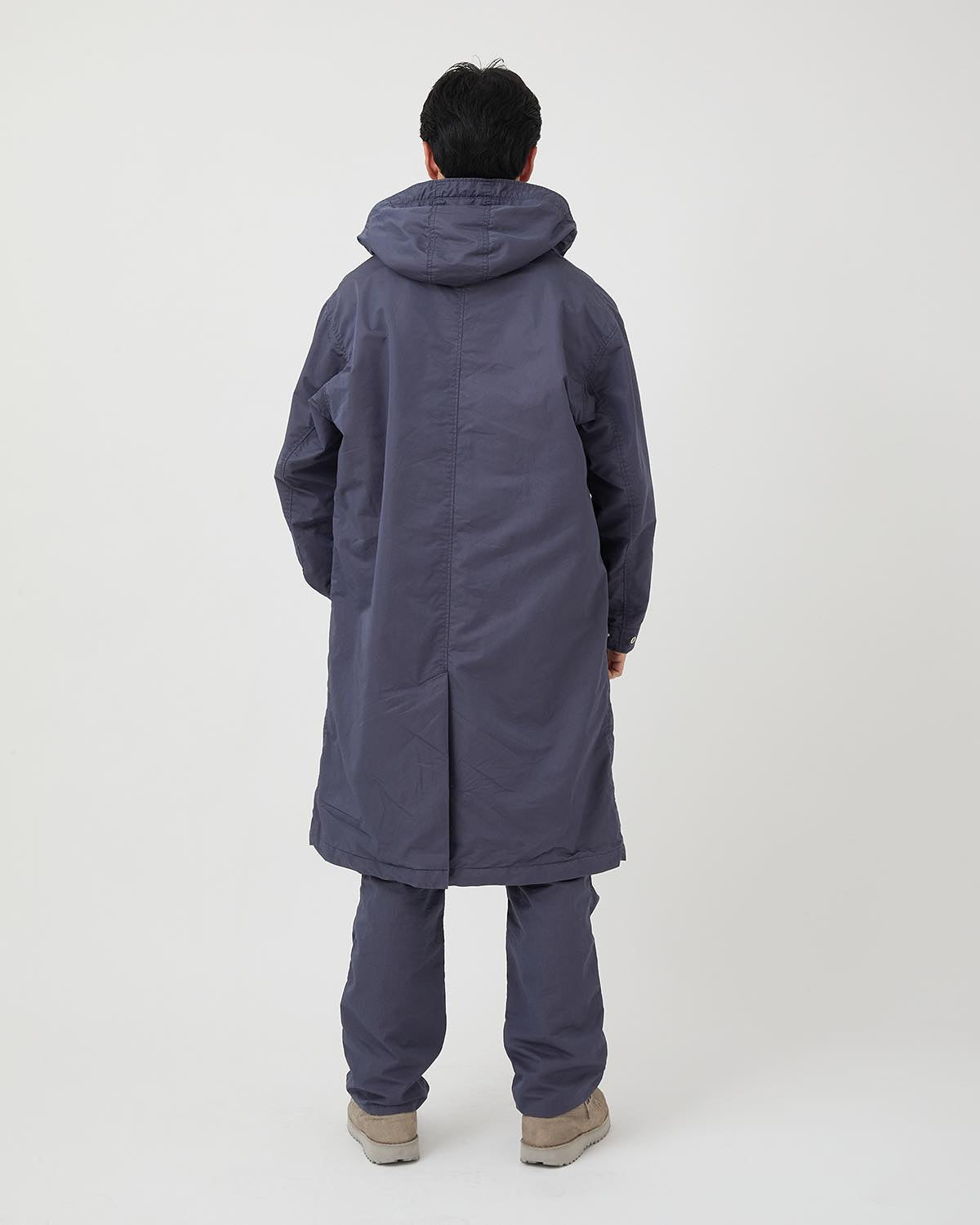 DWELLER HOODED COAT  C/N GABARDINE PIGMENT DYE WITH WINDSTOPPER®