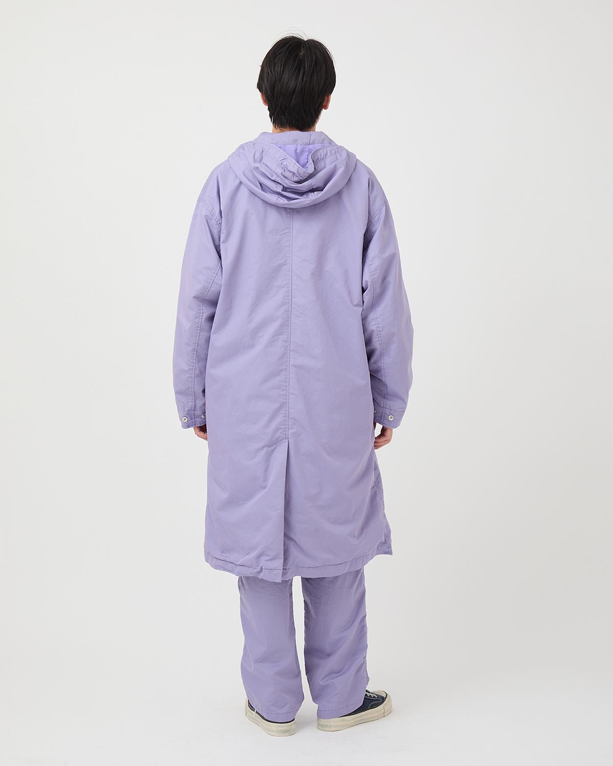 DWELLER HOODED COAT  C/N GABARDINE PIGMENT DYE WITH WINDSTOPPER®