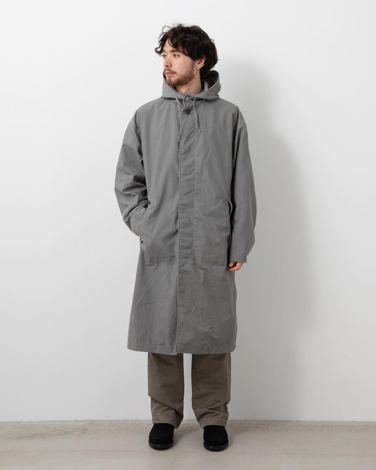 DWELLER HOODED COAT NYLON OXFORD PIGMENT DYE WITH WINDSTOPPER®