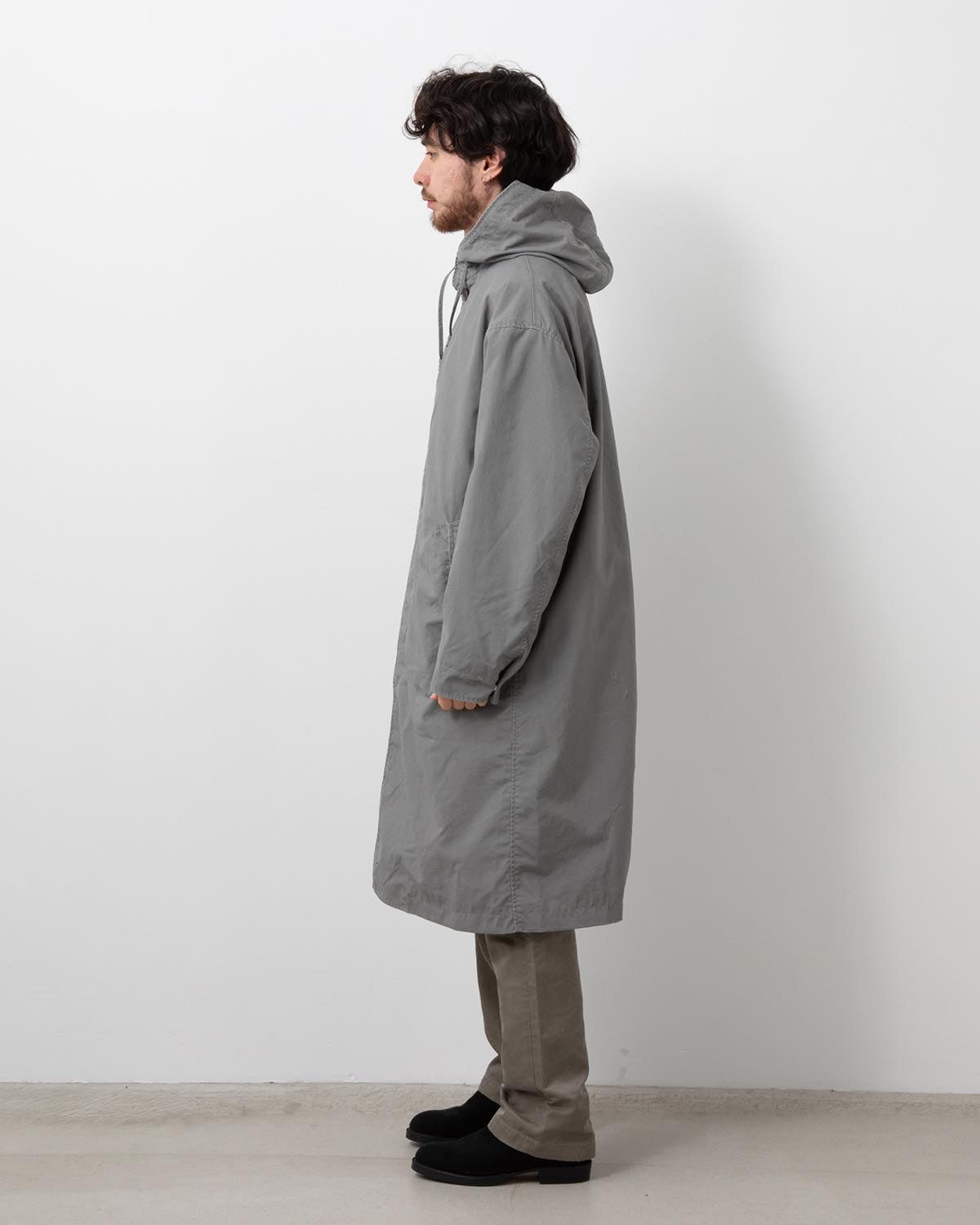 DWELLER HOODED COAT NYLON OXFORD PIGMENT DYE WITH WINDSTOPPER®
