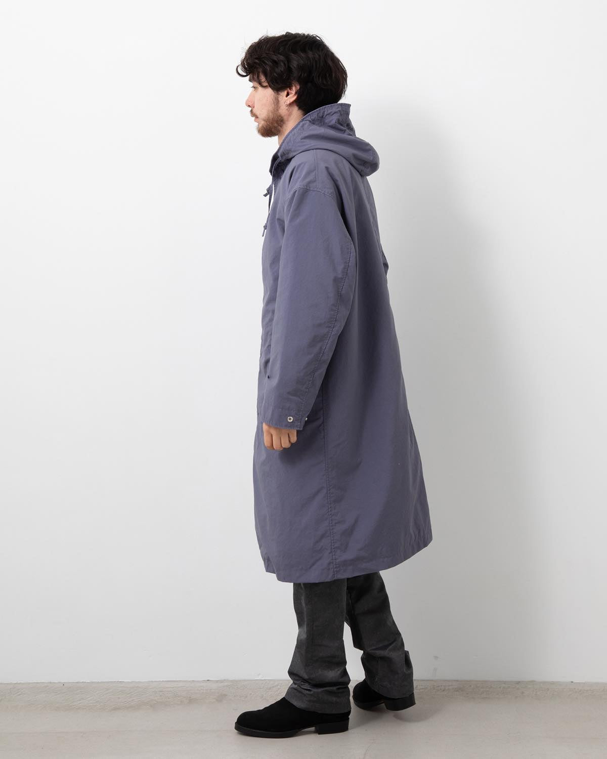 DWELLER HOODED COAT NYLON OXFORD PIGMENT DYE WITH WINDSTOPPER®