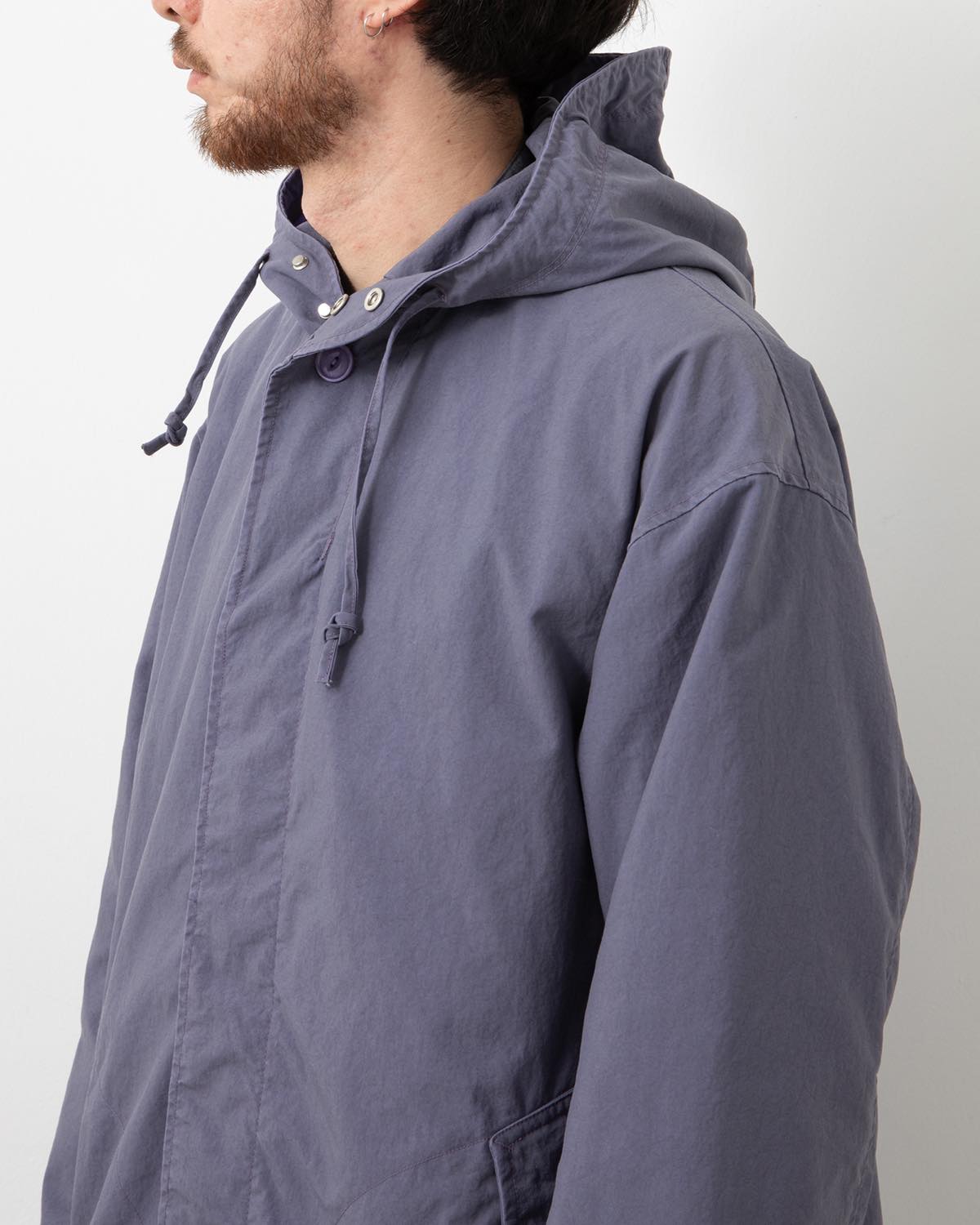 DWELLER HOODED COAT NYLON OXFORD PIGMENT DYE WITH WINDSTOPPER®
