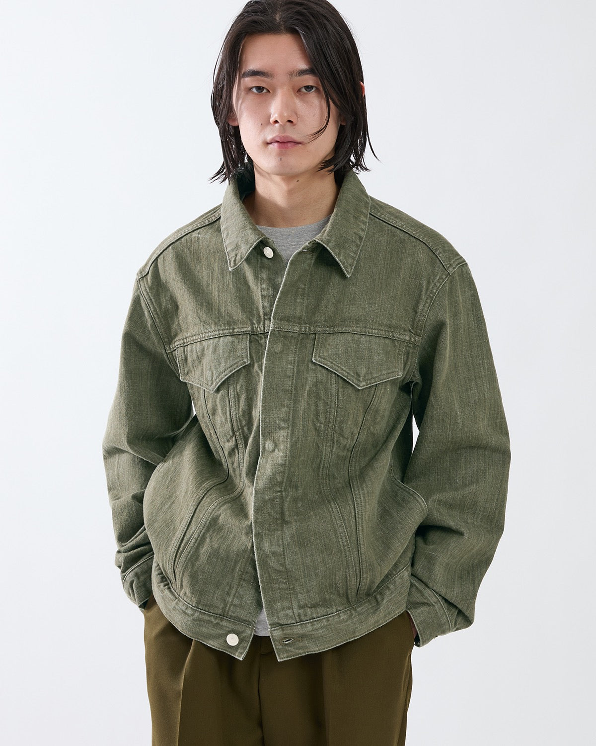 TRUCKER BLOUSON COTTON 13.5oz DENIM OW