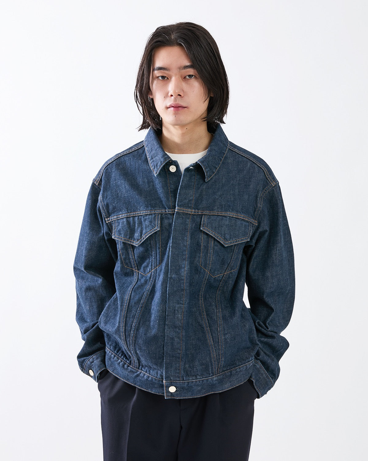 TRUCKER BLOUSON COTTON 13.5oz DENIM OW