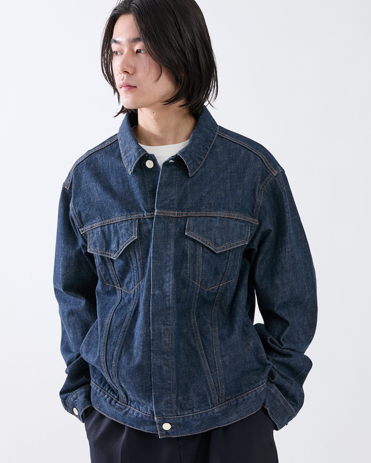 TRUCKER BLOUSON COTTON 13.5oz DENIM OW