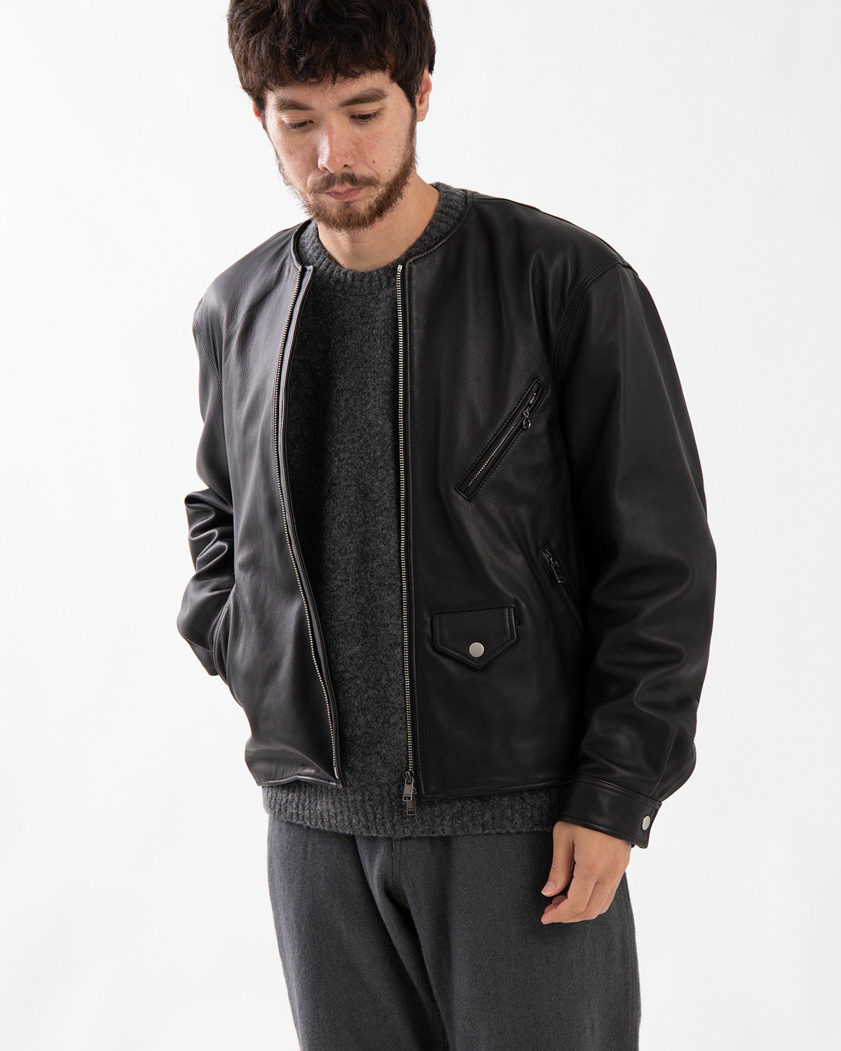 RIDER BLOUSON SHEEP LEATHER WITH WINDSTOPPER®
