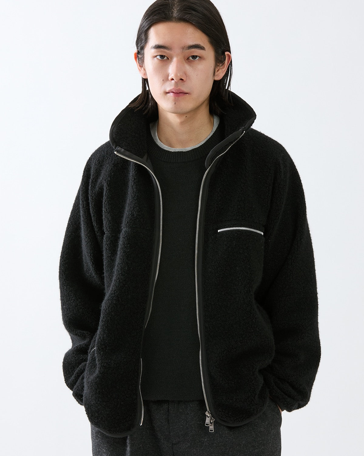 HIKER FULL ZIP BROUSON WOOL POLY NYLON PILE