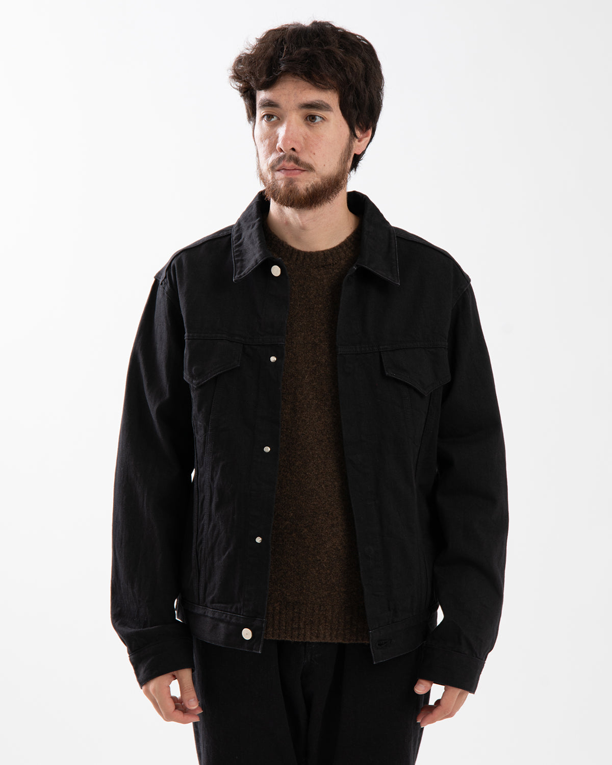 TRUCKER BLOUSON COTTON 13.5oz BLACK DENIM OW
