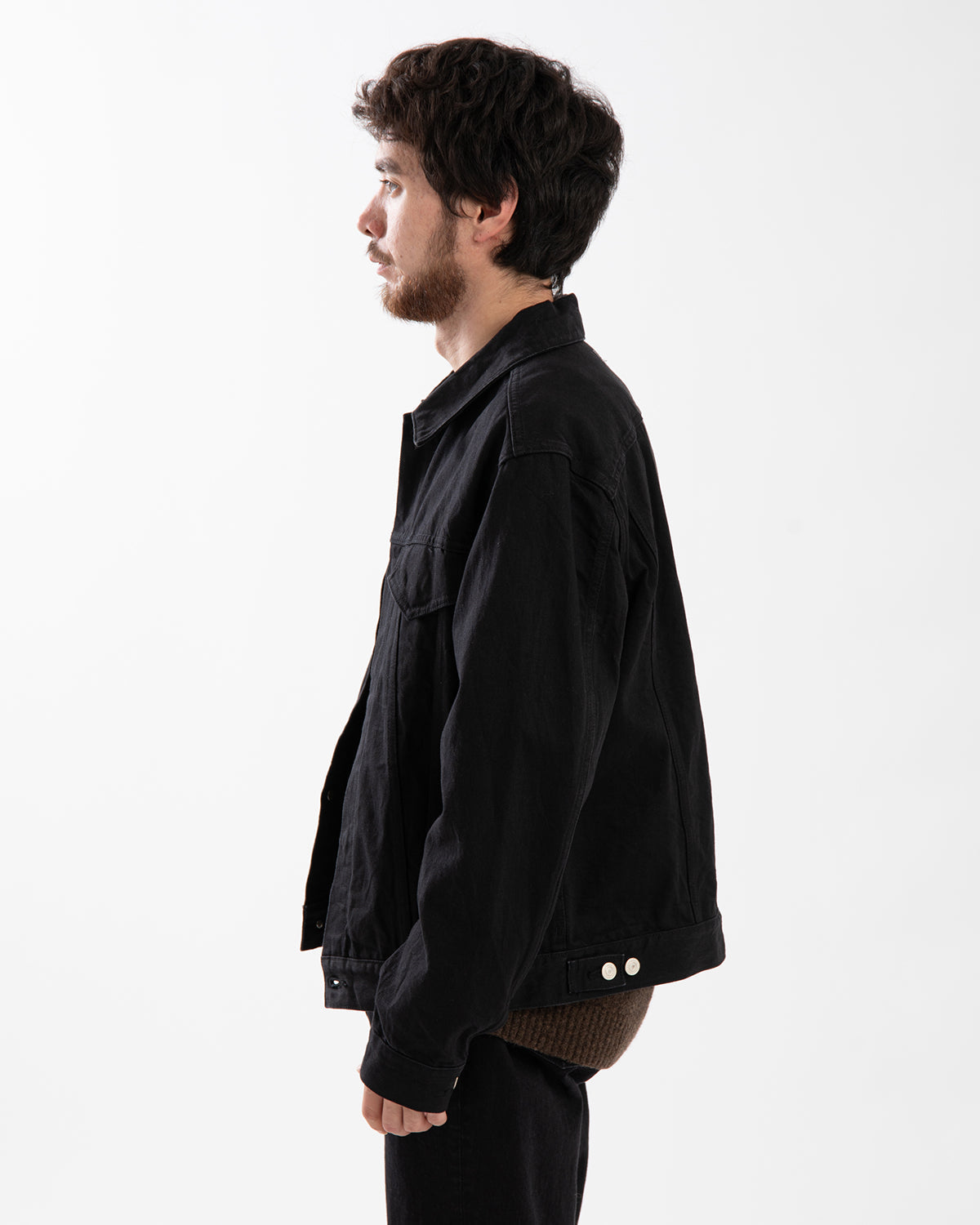 TRUCKER BLOUSON COTTON 13.5oz BLACK DENIM OW