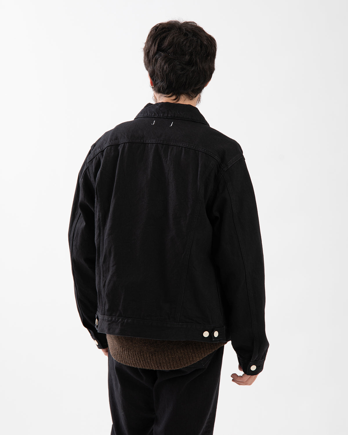 TRUCKER BLOUSON COTTON 13.5oz BLACK DENIM OW