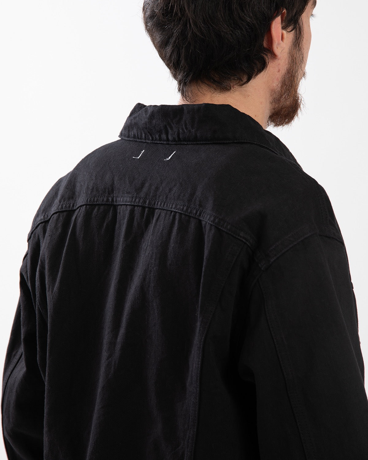 TRUCKER BLOUSON COTTON 13.5oz BLACK DENIM OW
