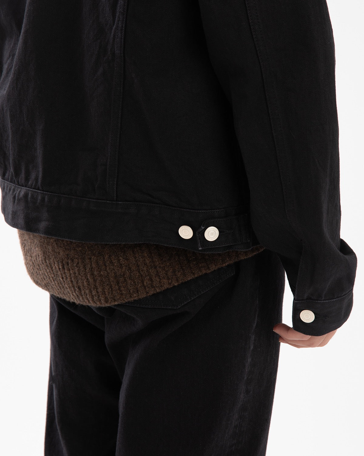 TRUCKER BLOUSON COTTON 13.5oz BLACK DENIM OW