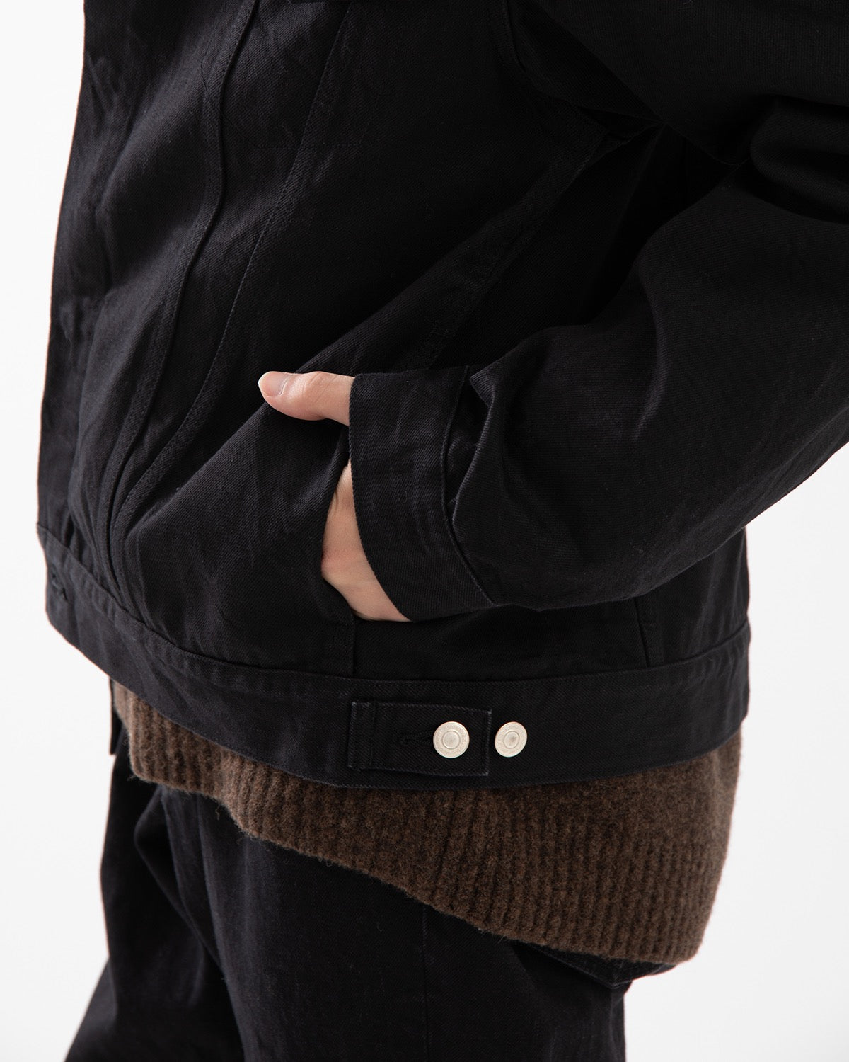 TRUCKER BLOUSON COTTON 13.5oz BLACK DENIM OW