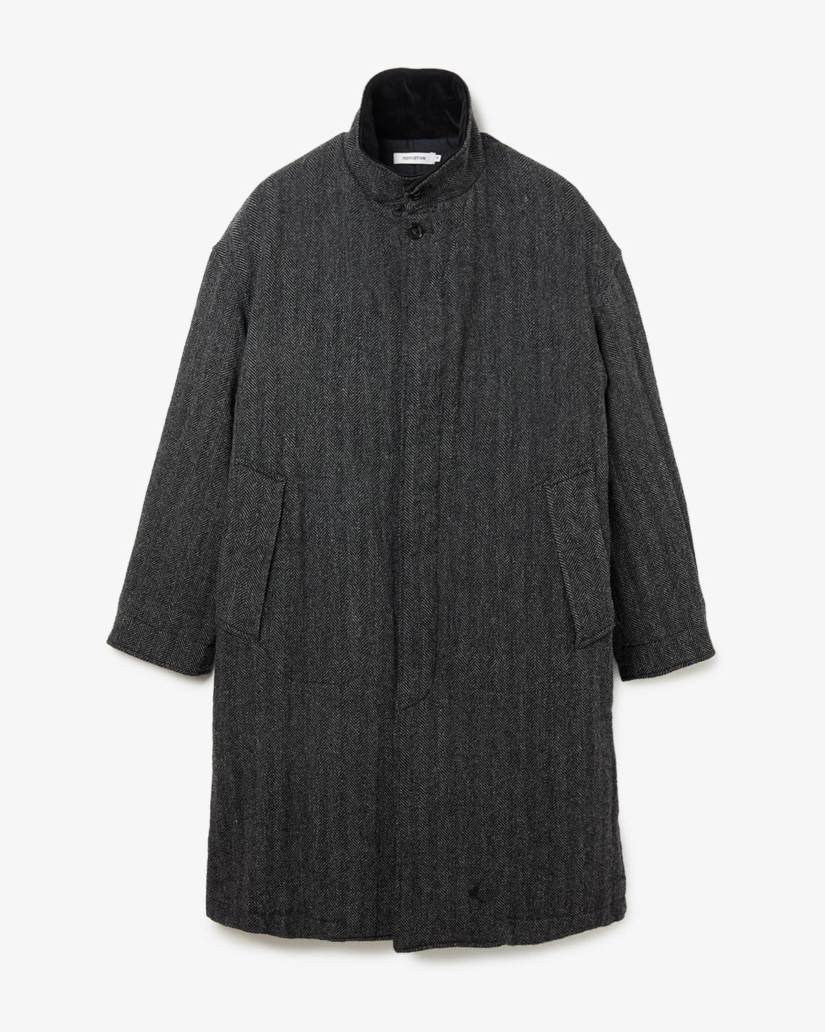WANDERER LONG PUFF COAT WOOL HERRINGBONE WITH WINDSTOPPER®