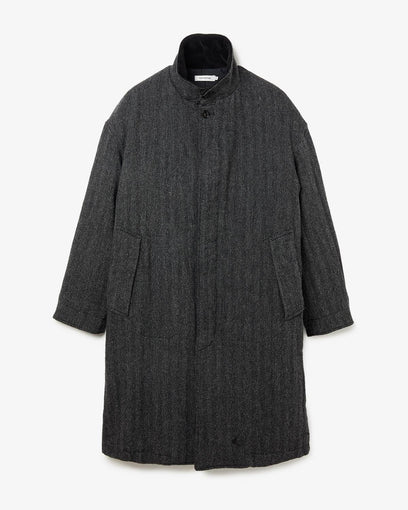 WANDERER LONG PUFF COAT WOOL HERRINGBONE WITH WINDSTOPPER®
