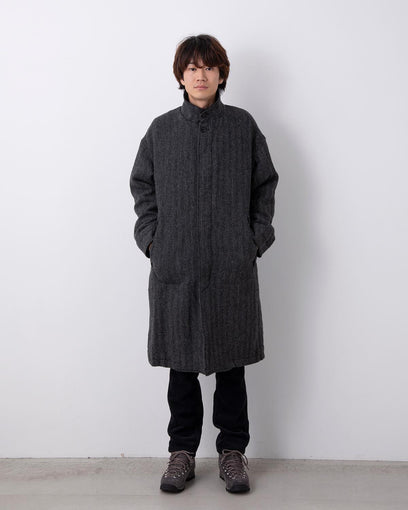 WANDERER LONG PUFF COAT WOOL HERRINGBONE WITH WINDSTOPPER®