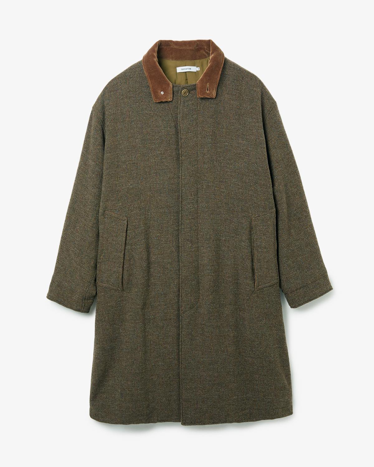 WANDERER LONG PUFF COAT WOOL HERRINGBONE WITH WINDSTOPPER®