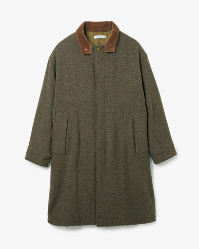 WANDERER LONG PUFF COAT WOOL HERRINGBONE WITH WINDSTOPPER®