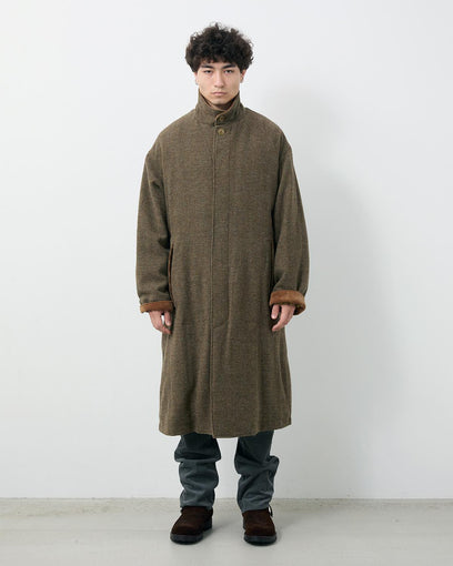 WANDERER LONG PUFF COAT WOOL HERRINGBONE WITH WINDSTOPPER®