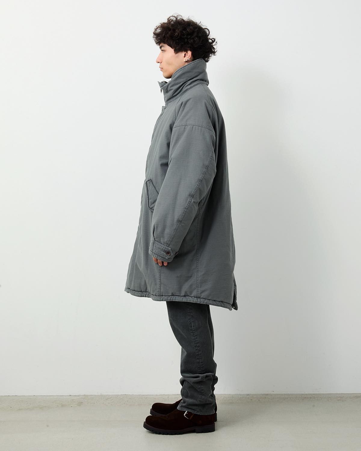 TROOPER PUFF COAT COTTON BACKSATIN PIGMENT DYE WITH WINDSTOPPER®