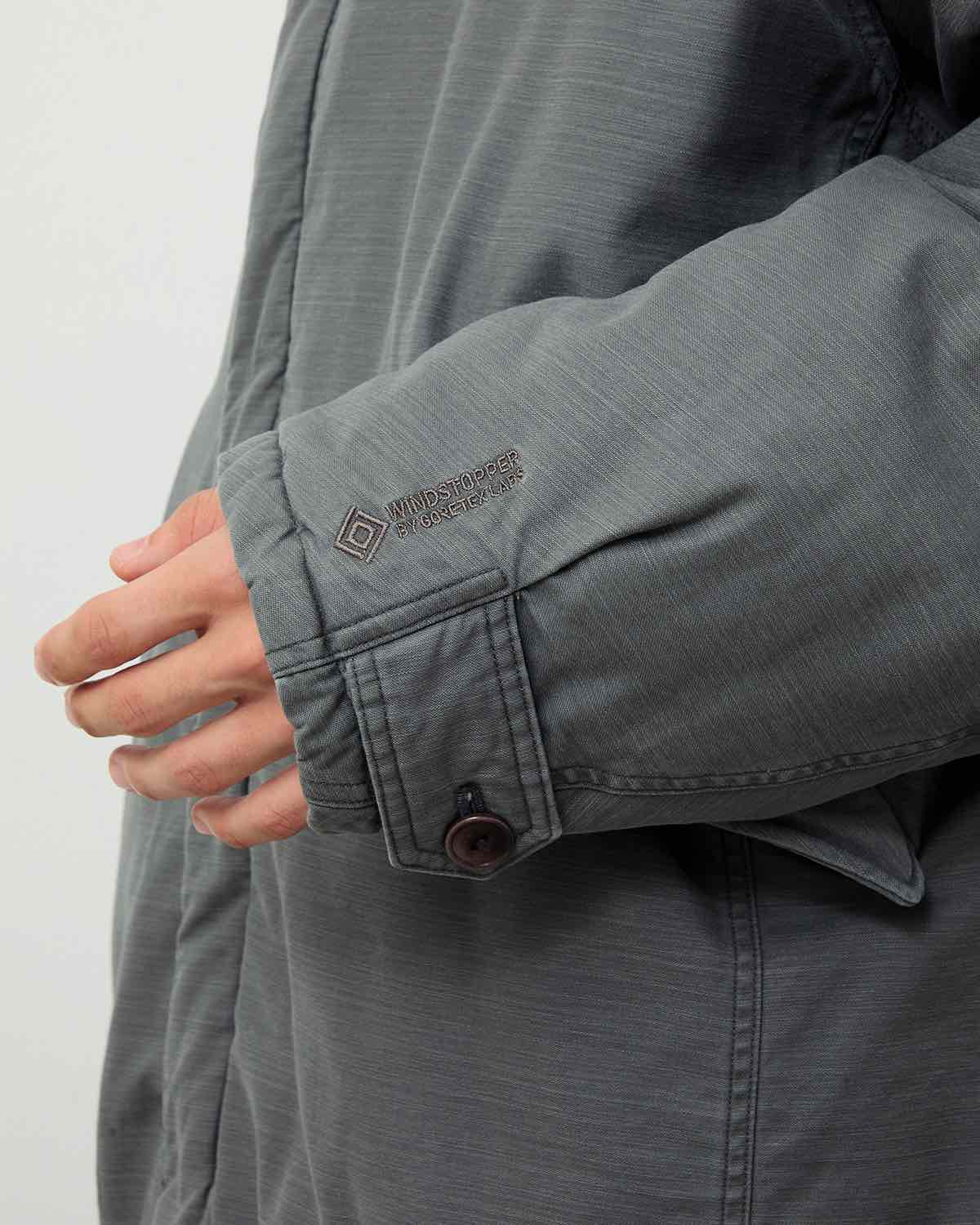 TROOPER PUFF COAT COTTON BACKSATIN PIGMENT DYE WITH WINDSTOPPER®