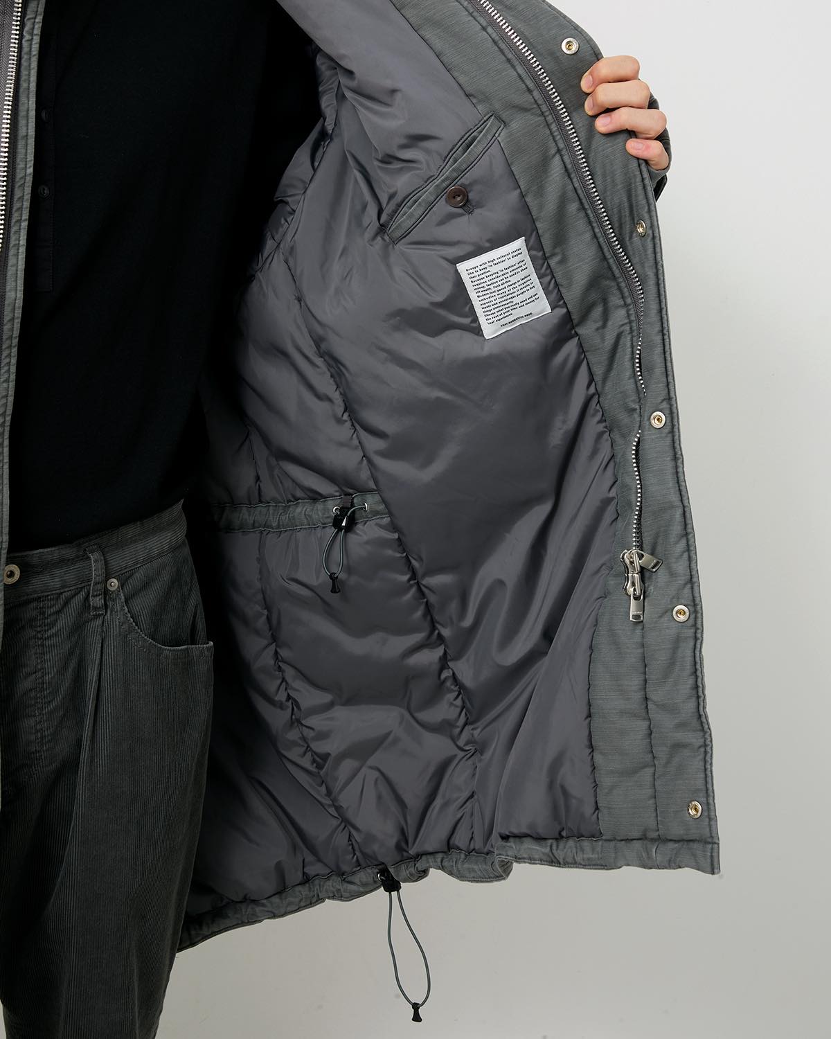 TROOPER PUFF COAT COTTON BACKSATIN PIGMENT DYE WITH WINDSTOPPER®