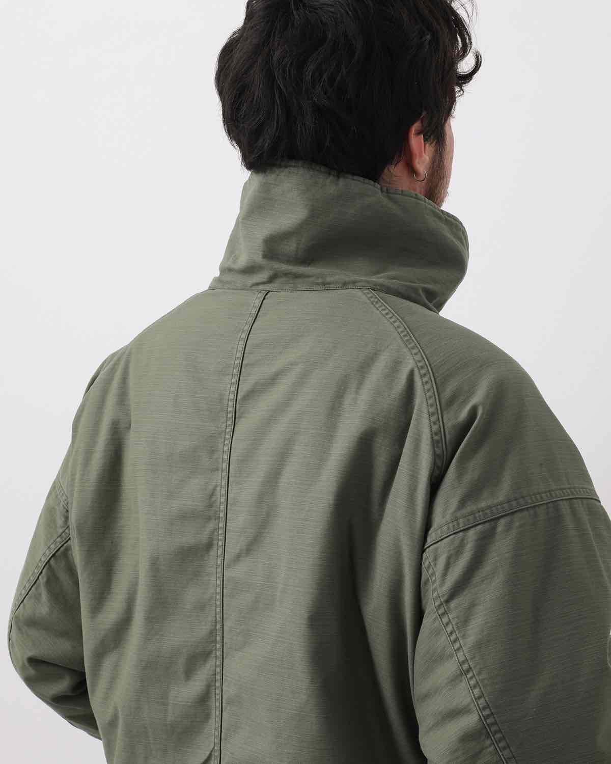 TROOPER PUFF COAT COTTON BACKSATIN PIGMENT DYE WITH WINDSTOPPER®