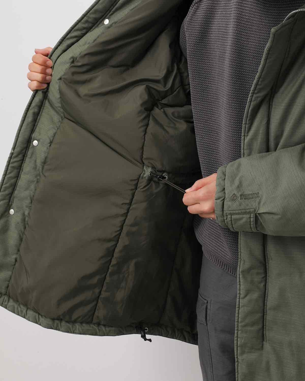 TROOPER PUFF COAT COTTON BACKSATIN PIGMENT DYE WITH WINDSTOPPER®