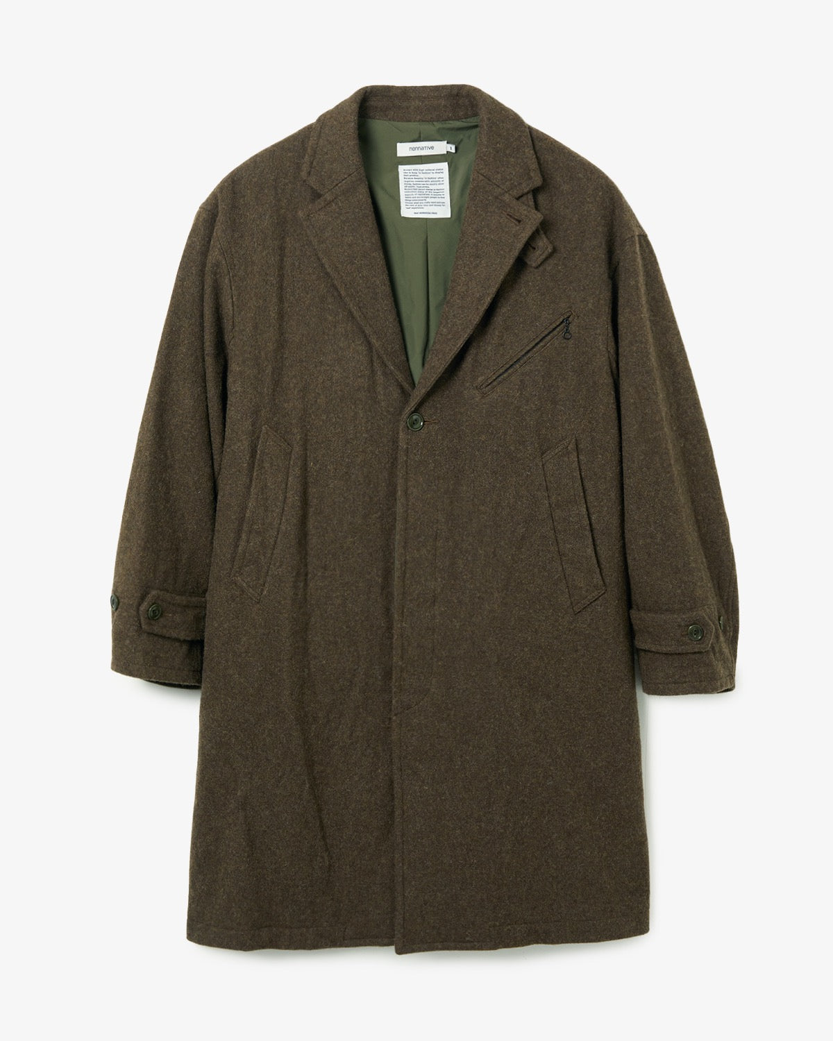 WANDERER LONG COAT WOOL NYLON MELTON OW WITH WINDSTOPPER®