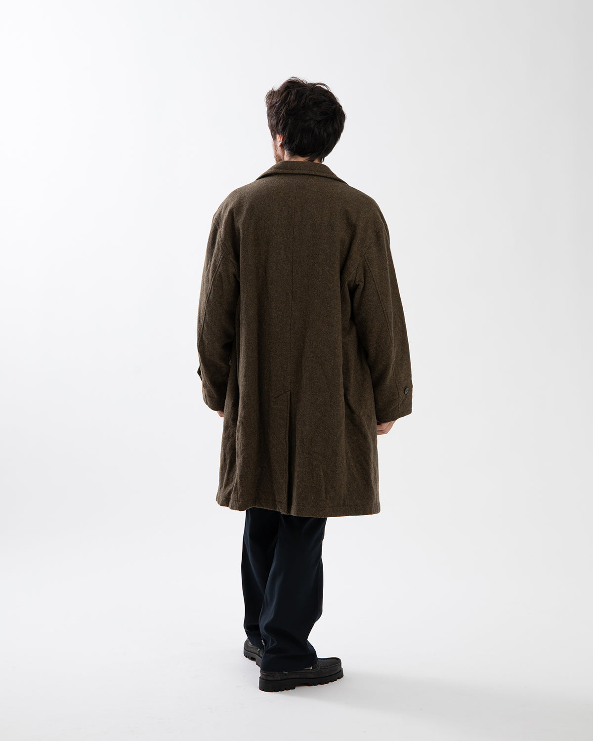 WANDERER LONG COAT WOOL NYLON MELTON OW WITH WINDSTOPPER®