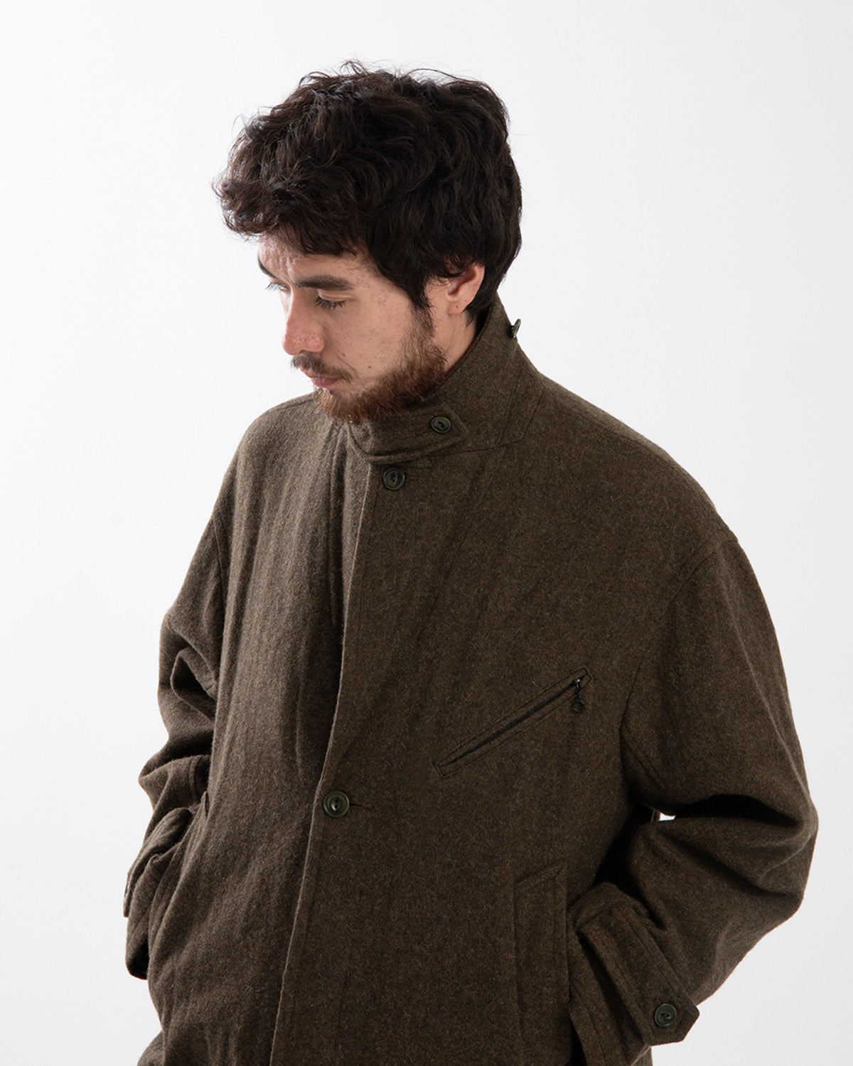 WANDERER LONG COAT WOOL NYLON MELTON OW WITH WINDSTOPPER®