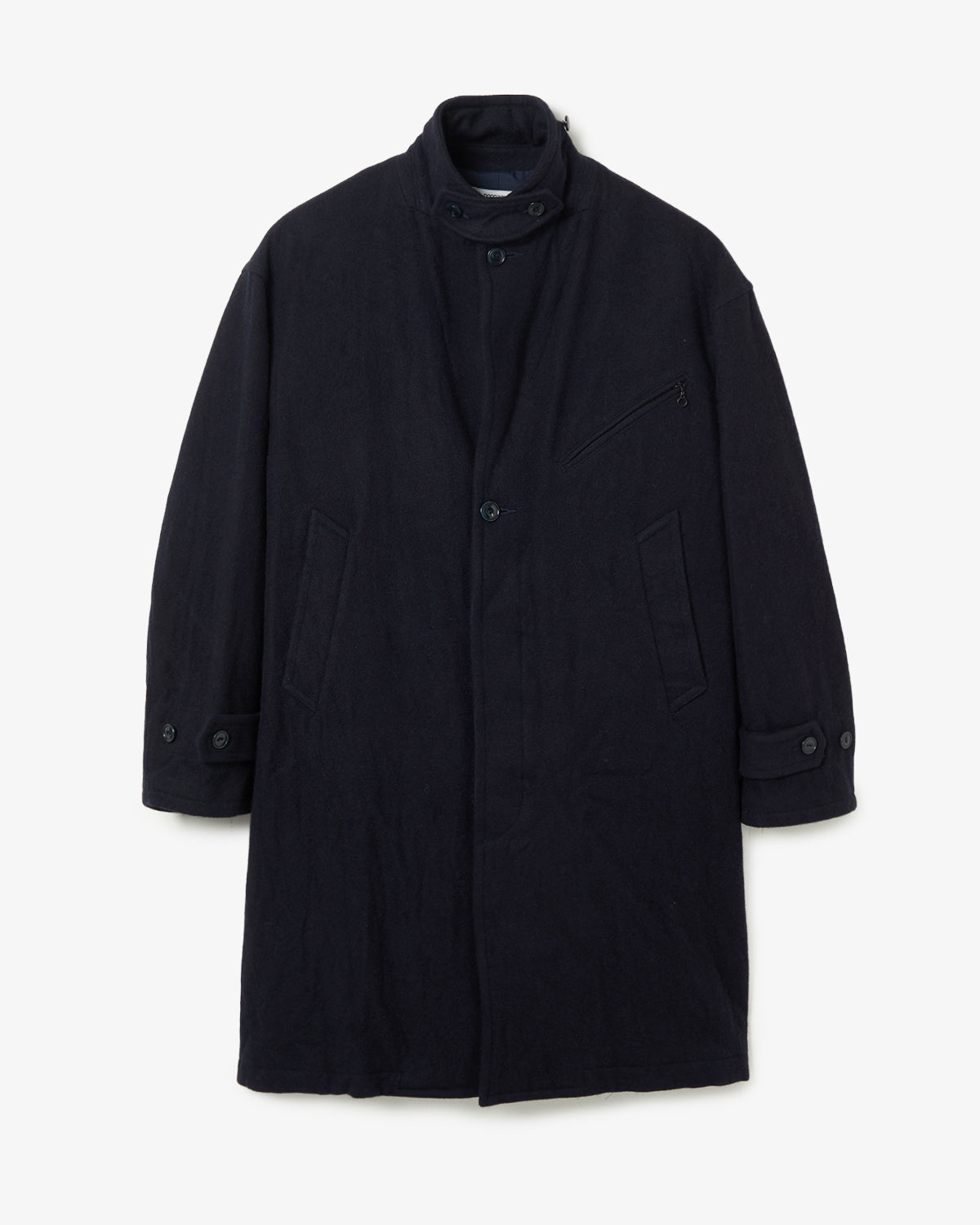 WANDERER LONG COAT WOOL NYLON MELTON OW WITH WINDSTOPPER®