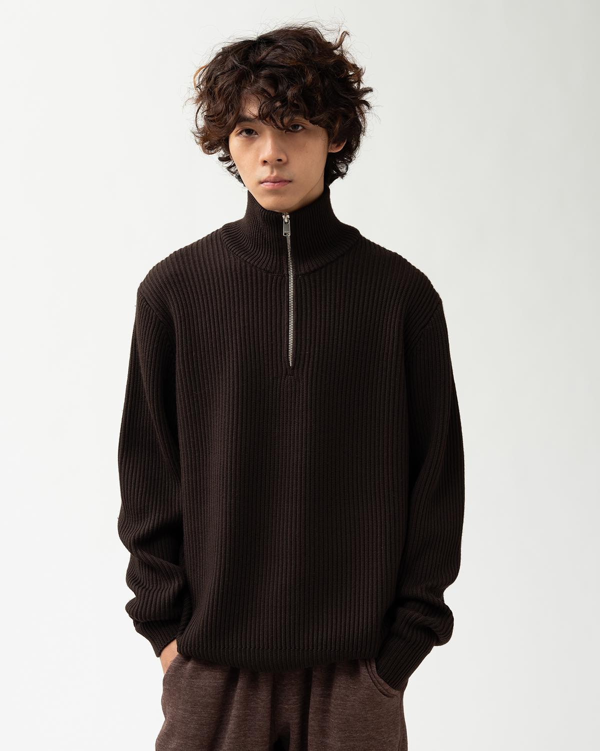 DWELLER HALF ZIP SWEATER MERINO SUPERFINE WOOL