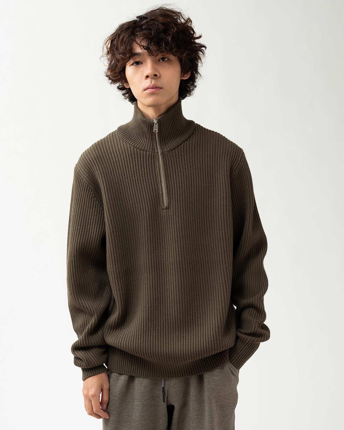 DWELLER HALF ZIP SWEATER MERINO SUPERFINE WOOL