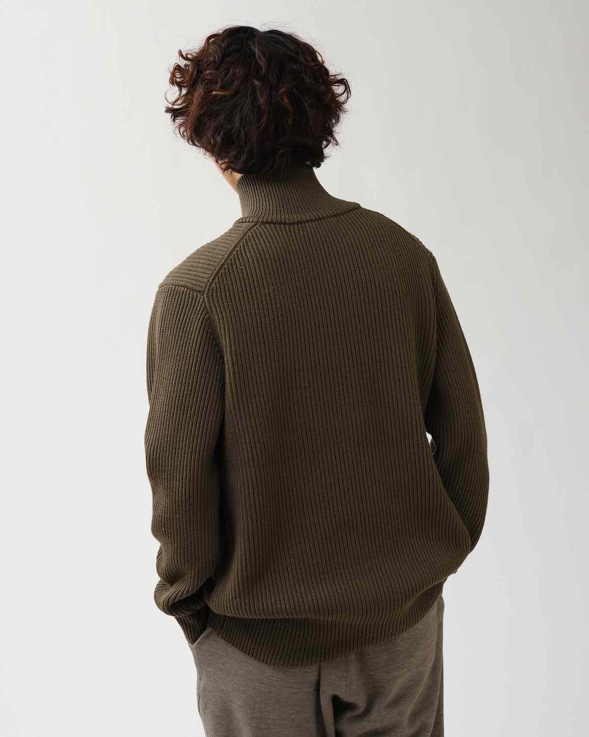 DWELLER HALF ZIP SWEATER MERINO SUPERFINE WOOL